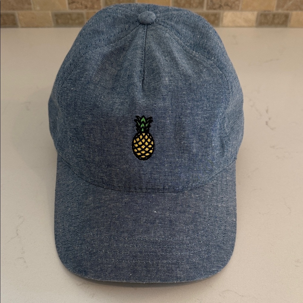 Blue Denim Women's Cap with Pineapple Embroidery 🧵 🪡🍍🧢 *New